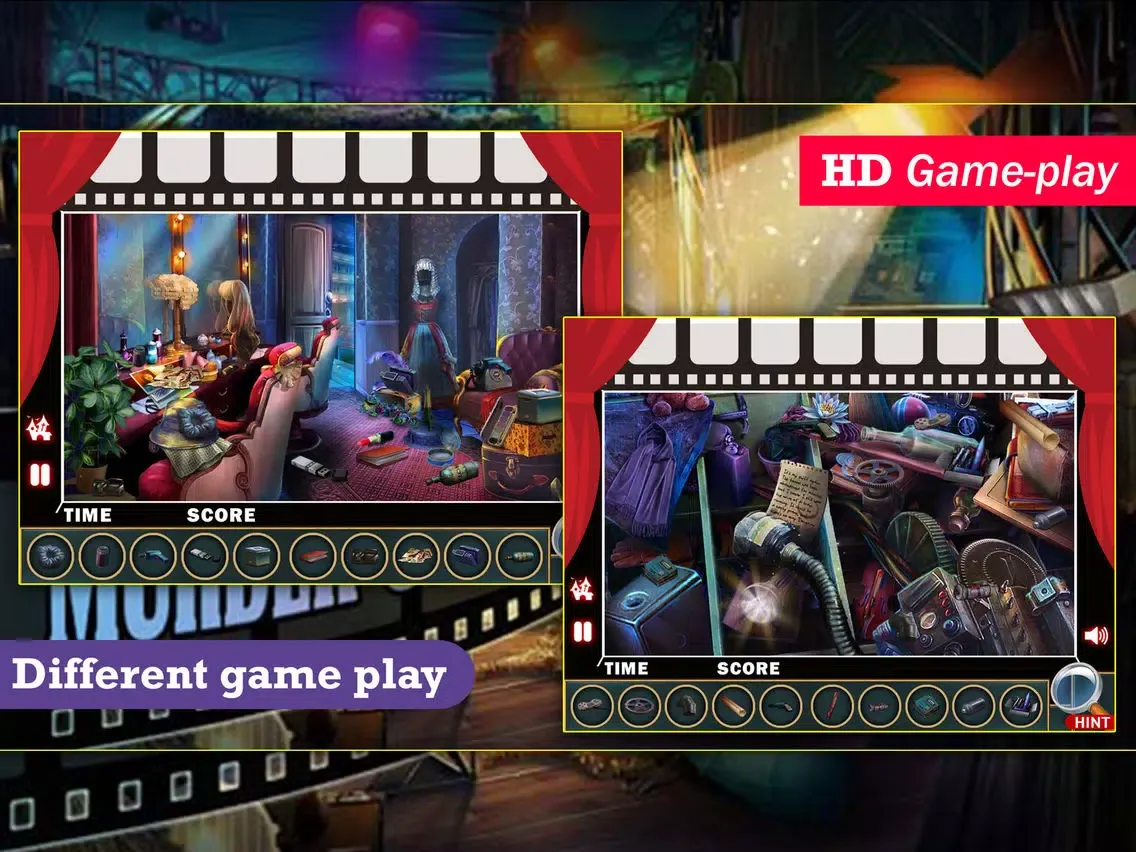 Capturas de tela do Hidden Object : Murder On The Set iPad 