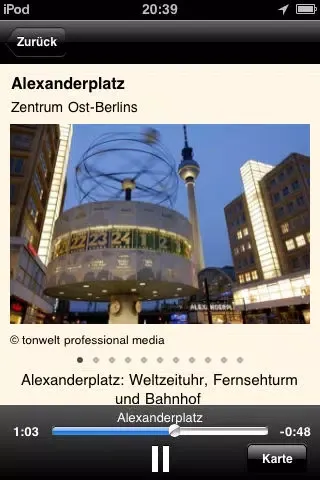 Скриншоты audio guide (DE) cultY Berlin
