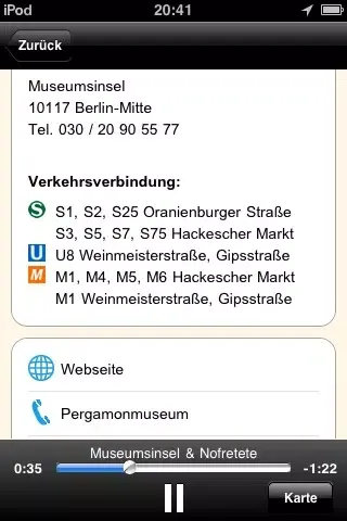 Скриншоты audio guide (DE) cultY Berlin