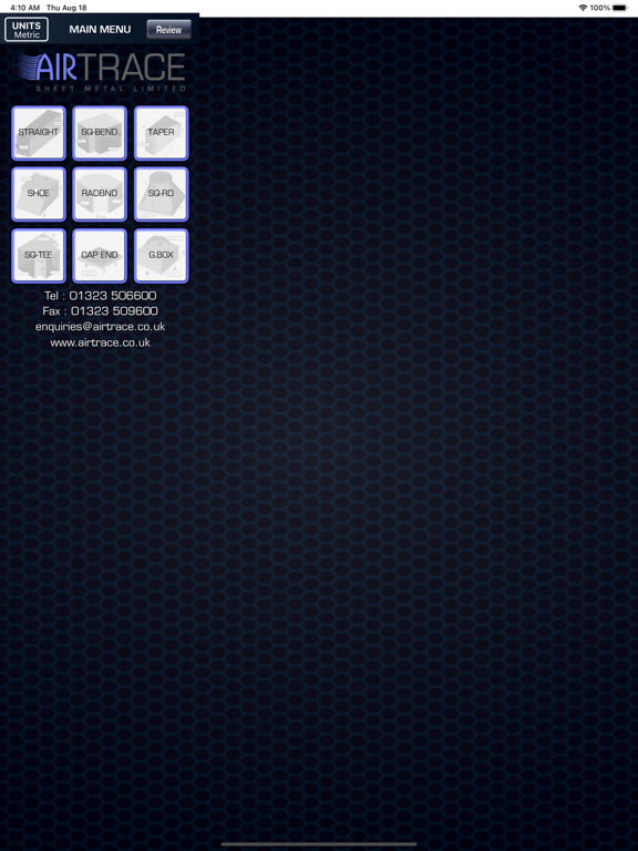Airtrace Ordering App iPad 应用截图