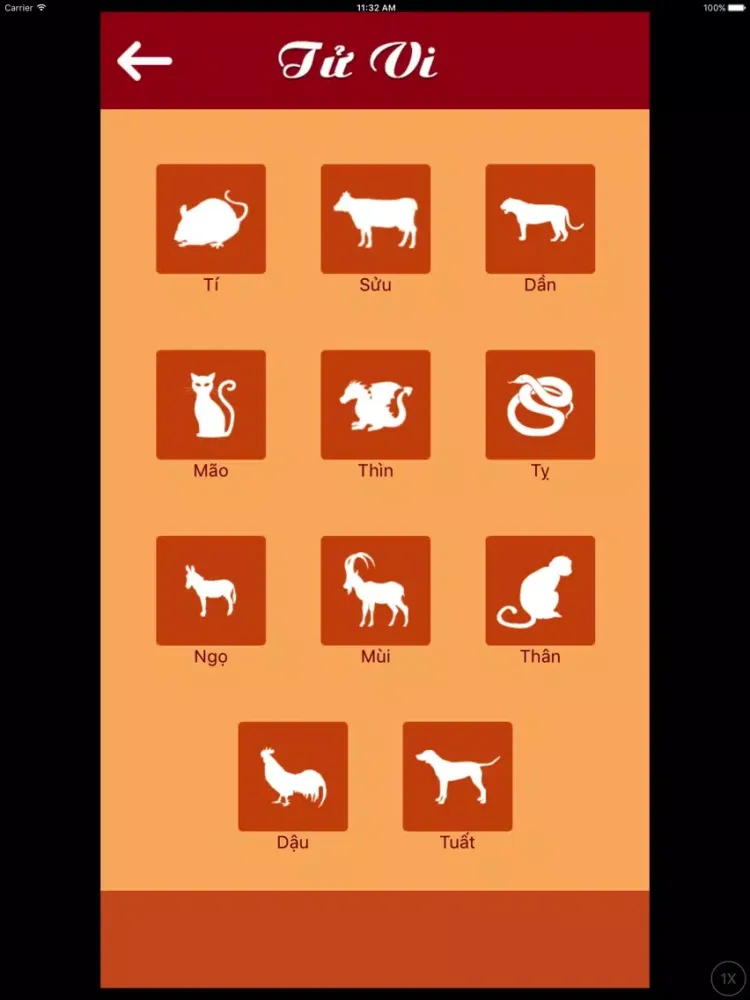 Zrzuty ekranu Tu vi 12 con giap iPad