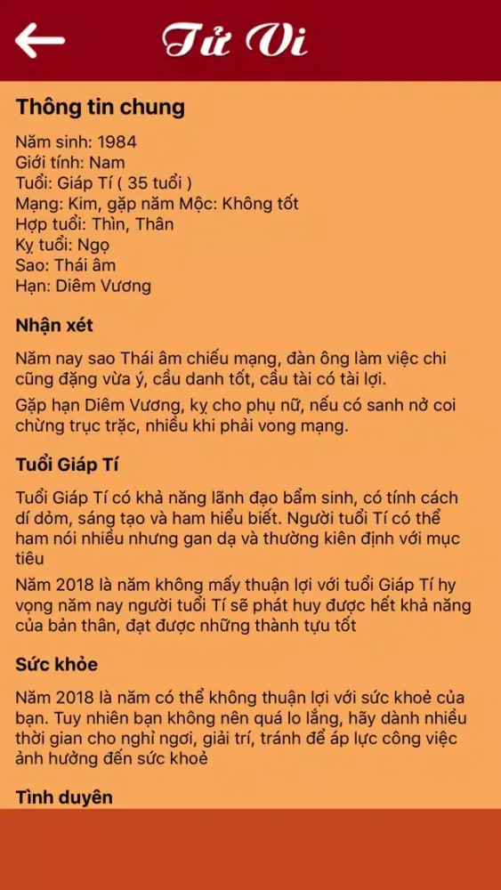 Zrzuty ekranu Tu vi 12 con giap