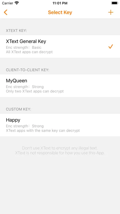 Zrzuty ekranu XText Pro: Offline Encrypt