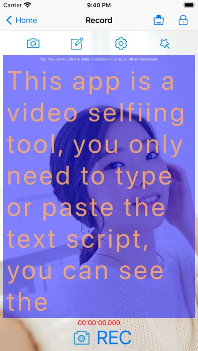 Selfie Teleprompter Screenshots
