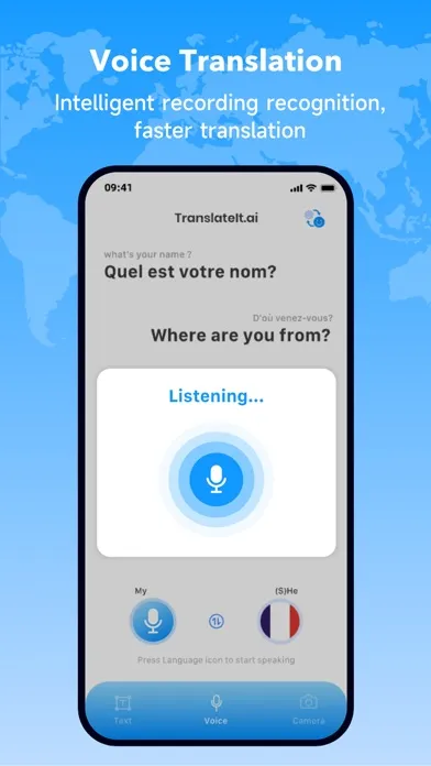 Captures d'écran de TranslateIt.ai Voice Translate