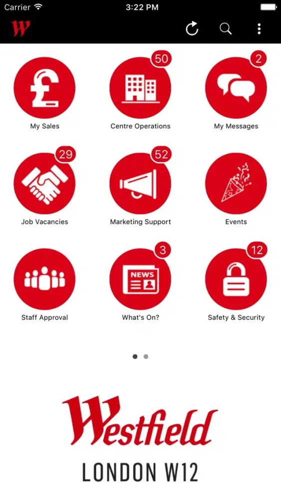 Westfield Retailer Intranet スクリーンショット