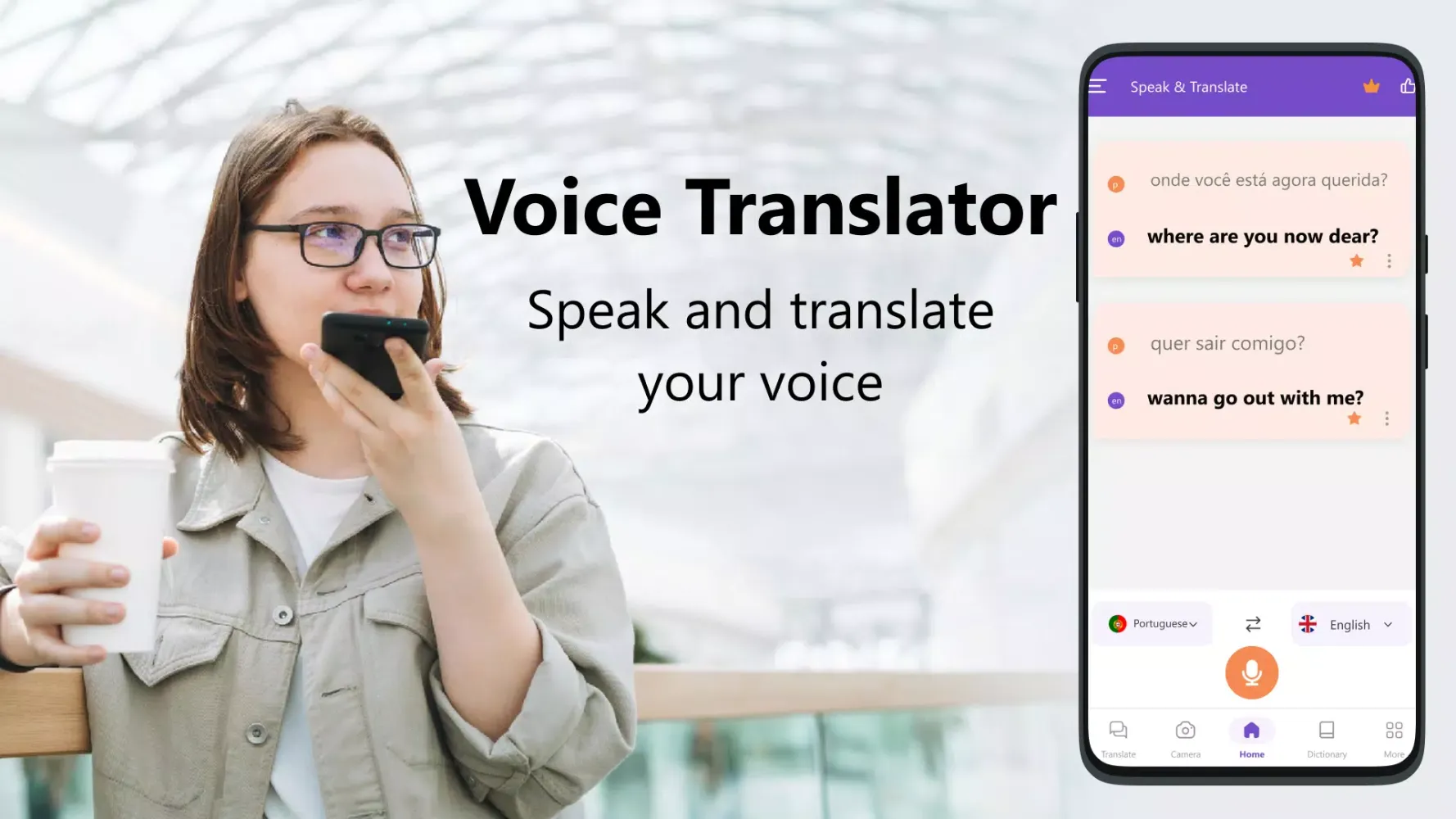Speak and Translate app Screenshots