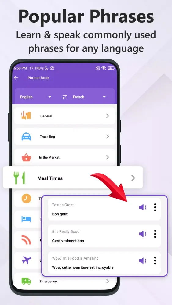 Speak and Translate app Screenshots