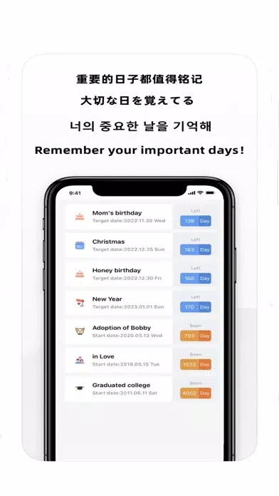 Screenshot di Wonder Days.Countdown Reminder
