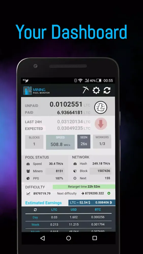 Mining Monitor 4 Litecoinpool Screenshots