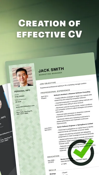 Tangkapan layar CV Master: Resume Form Builder
