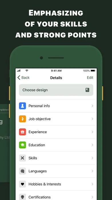 Tangkapan layar CV Master: Resume Form Builder