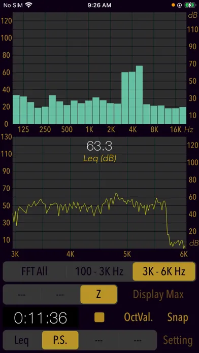Ảnh chụp màn hình của Sound Level Analyzer PRO