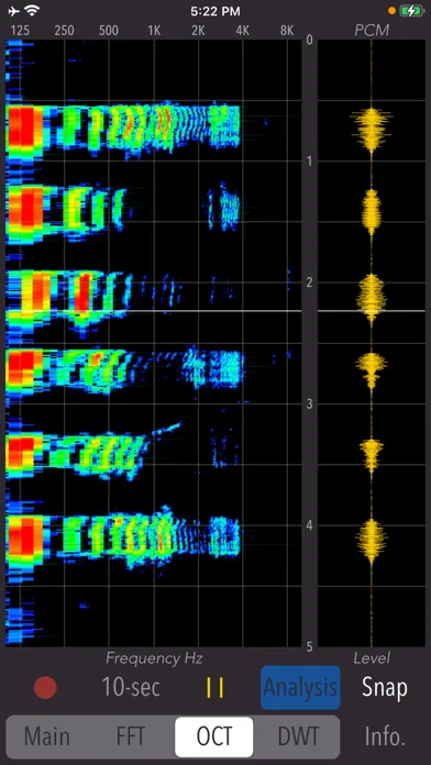 Скриншоты Wavelet Voice Sonogram