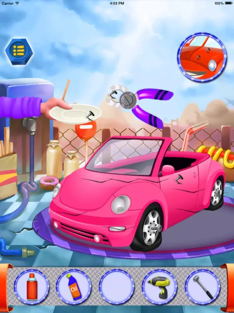 Capturas de pantalla de New Car Makeup & salon for kids - car washing and repair iPad 