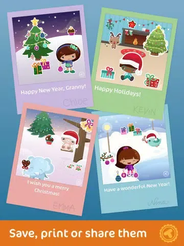 Toonia Cardcreator: Holidays - Christmas and New Year’s Greeting Cards for Kids iPad  Screenshots