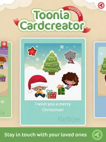 Toonia Cardcreator: Holidays - Christmas and New Year’s Greeting Cards for Kids iPad  Screenshots