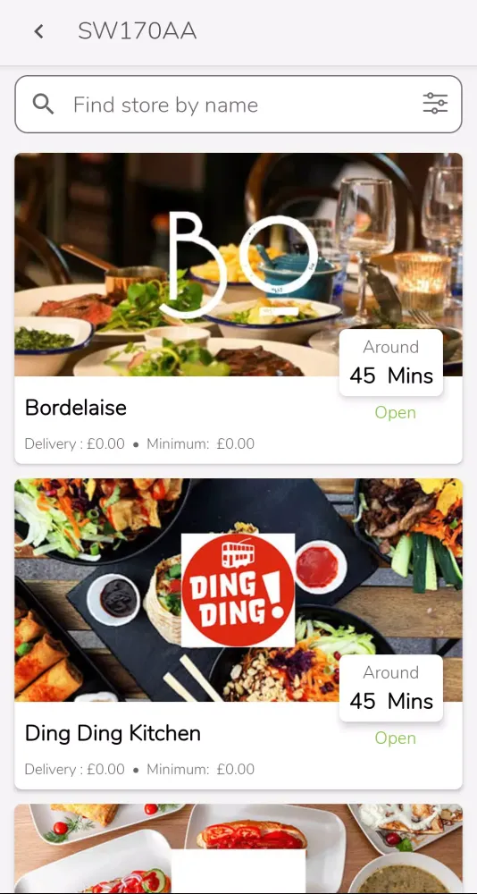 Captures d'écran de Tooting Delivery: Food & more