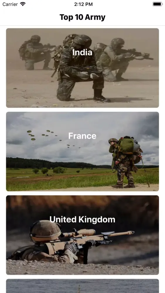 Captures d'écran de Top 10 Army