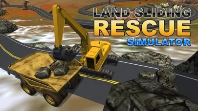 ภาพหน้าจอของ Land Sliding Rescue Crane – Drive mega trucks & cranes in this simulator game