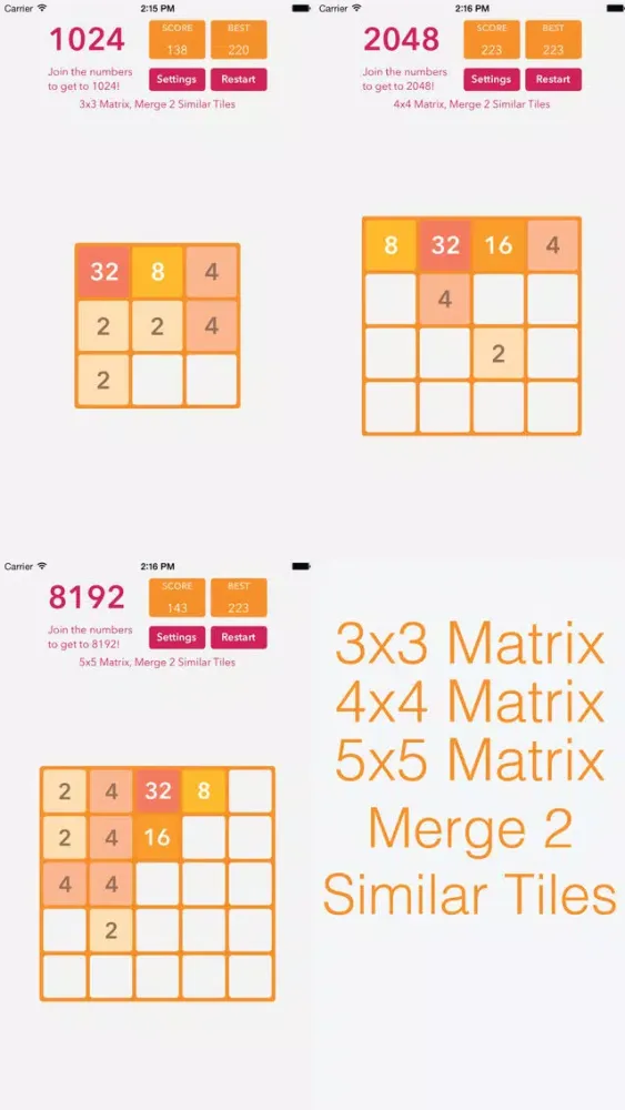 Tangkapan layar 2048 PRO with Extra Challenges