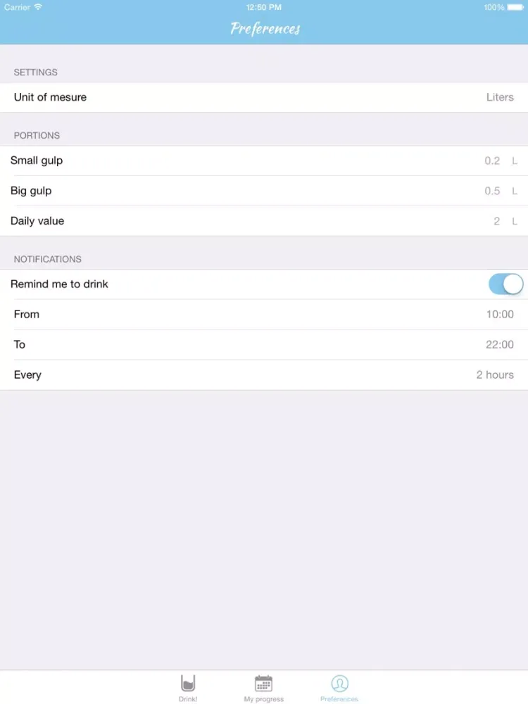 Capturas de pantalla de Drink Meter - Measure your Daily Drink right from your Apple Watch and your iOS Device iPad 