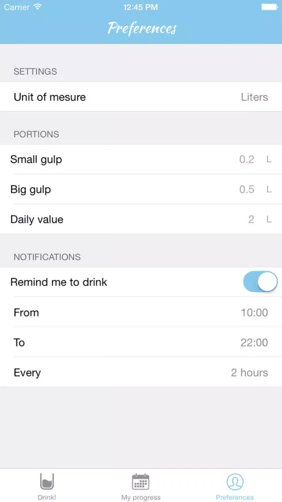 Capturas de pantalla de Drink Meter - Measure your Daily Drink right from your Apple Watch and your iOS Device
