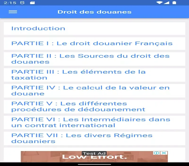 Cours de Droit des Douanes Screenshots