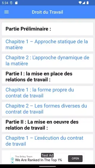 Capturas de pantalla de Cours de Droit du Travail