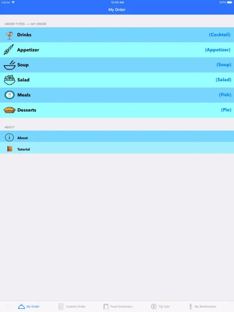 That's My Order iPad  Screenshots