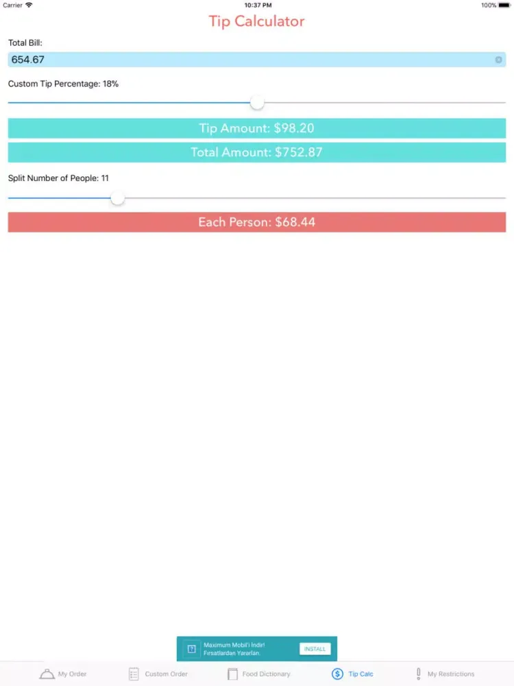 That's My Order iPad  Screenshots