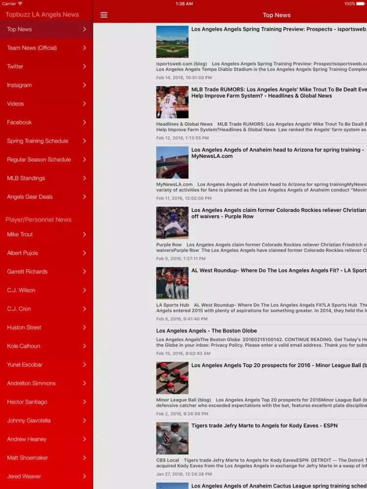 News Surge for Angels Baseball News Pro iPad  Ekran Görüntüleri