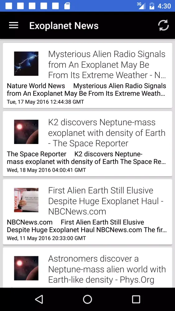 Astronomy & Space News by News Screenshots