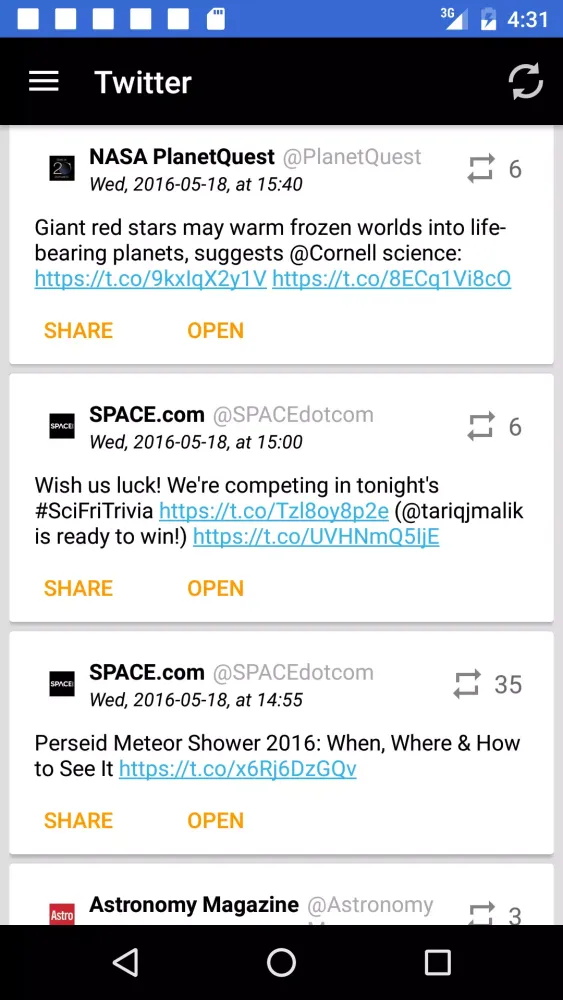 Astronomy & Space News by News Screenshots
