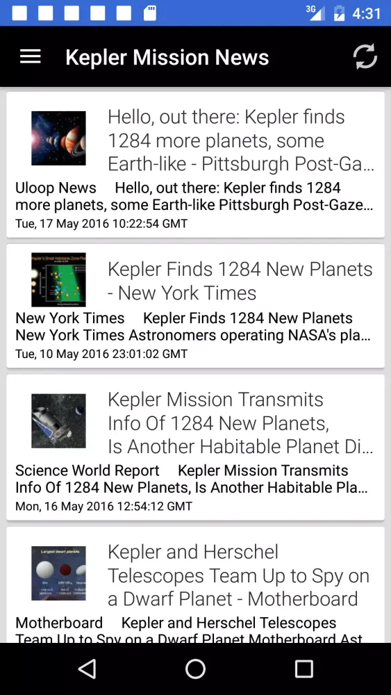 Astronomy & Space News by News Screenshots