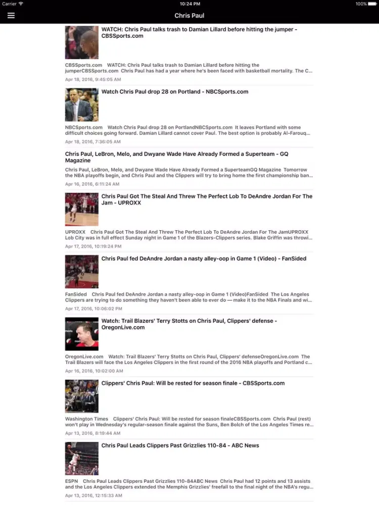 Zrzuty ekranu News Surge for Clippers Basketball News Free iPad 