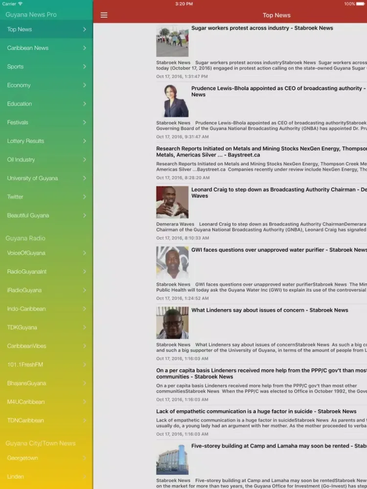 Guyana News & Radio Pro iPad  스크린샷