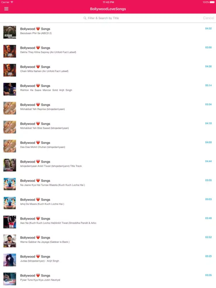 Screenshot di Hindi Songs & Indian Music Pro - Bollywood's Best iPad 