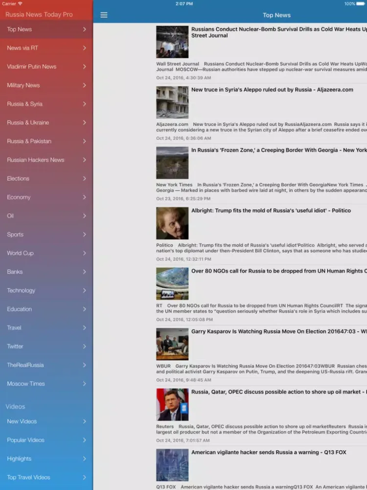Скриншоты Russia News Today Pro - Latest Breaking Updates iPad 