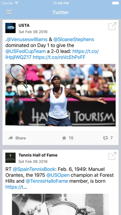 Tangkapan layar Tennis News & Results Free Edition