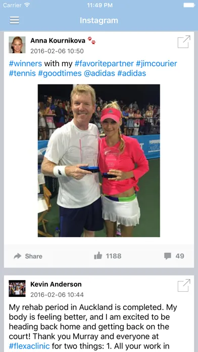 Tangkapan layar Tennis News & Results Free Edition