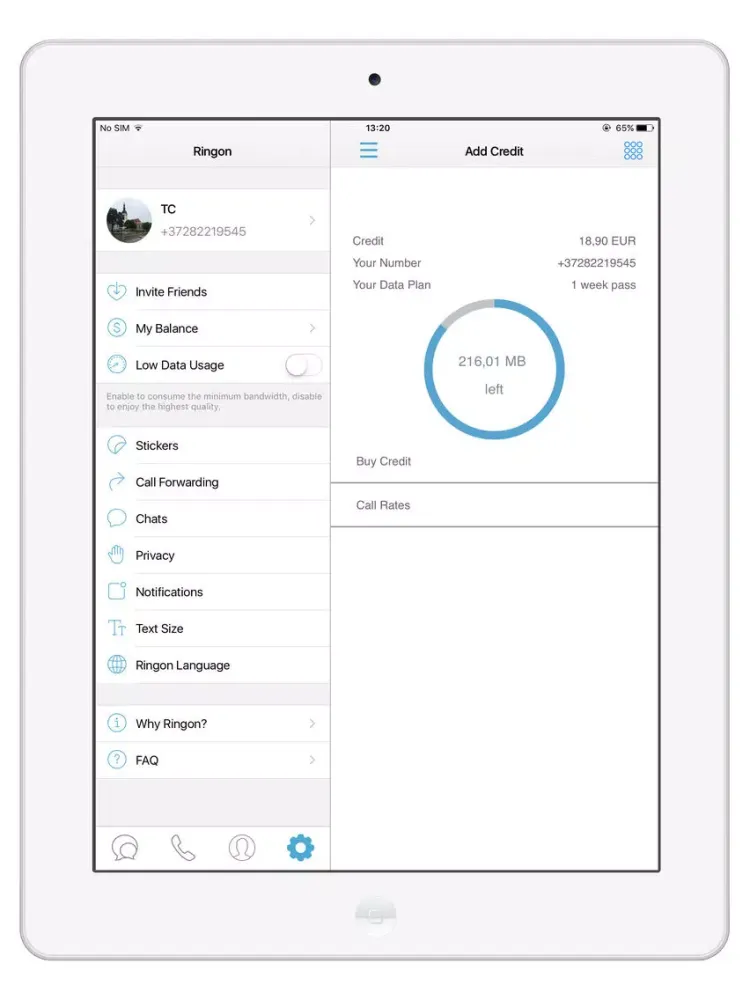 Screenshot di Ringon iPad 