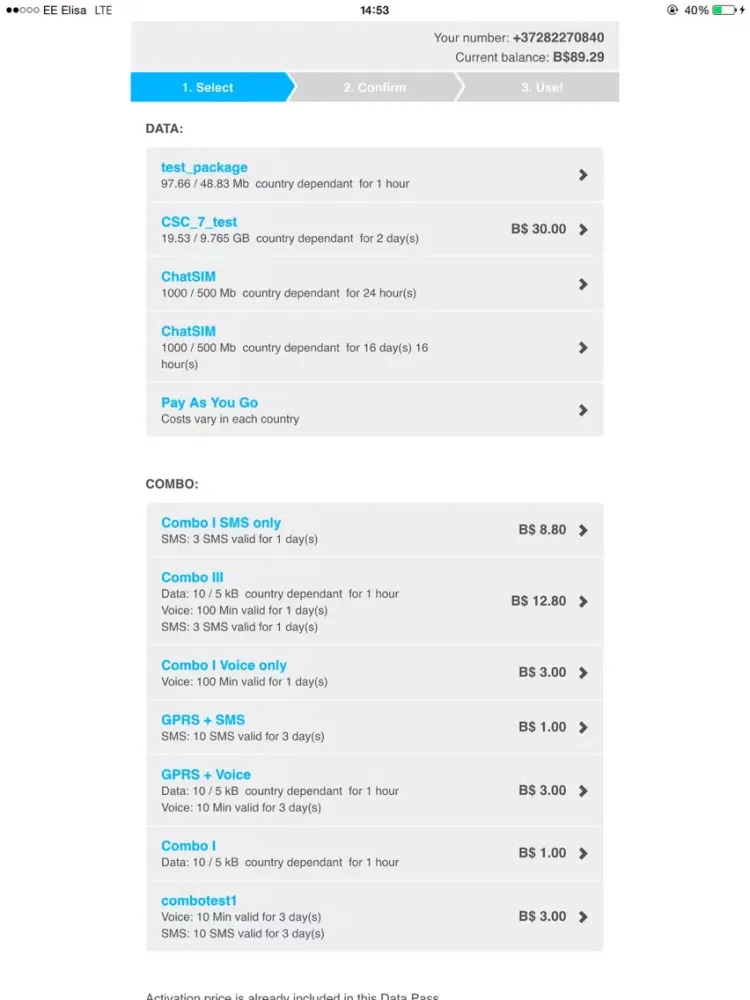 Tangkapan layar TravelChat SIM iPad 