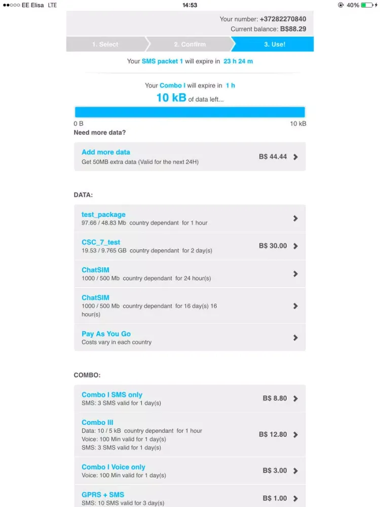 Tangkapan layar TravelChat SIM iPad 