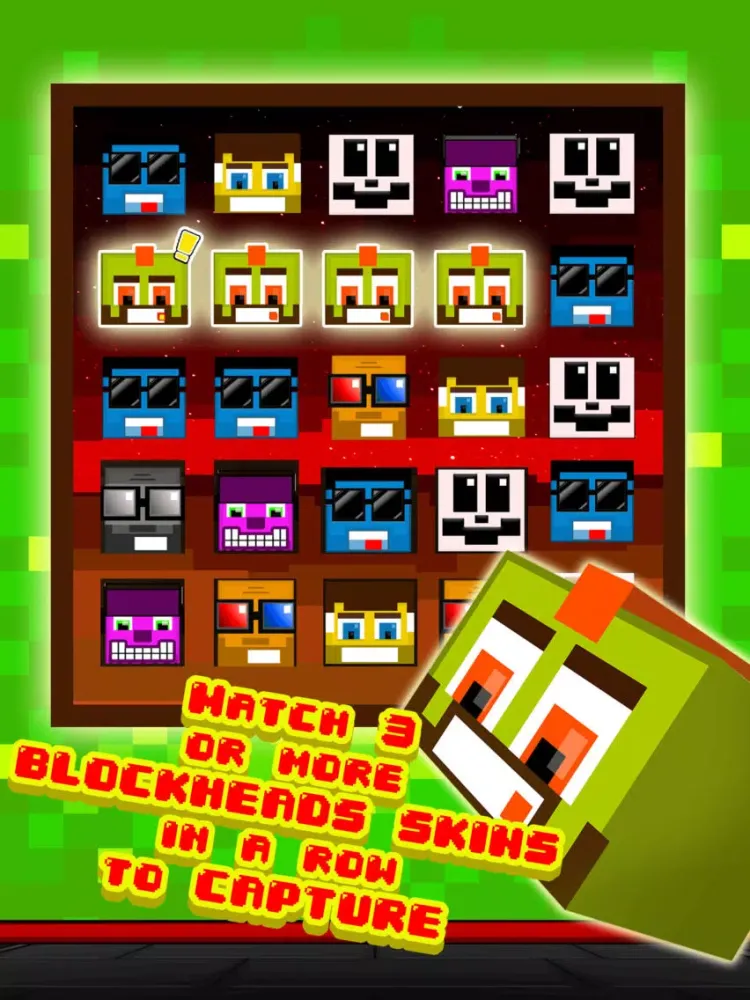 Funny Pixel Faces on Blocks Match 3 Puzzle Game iPad  스크린샷