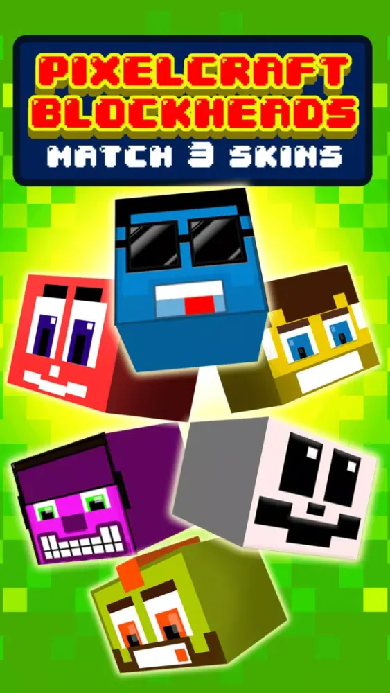 Funny Pixel Faces on Blocks Match 3 Puzzle Game 스크린샷