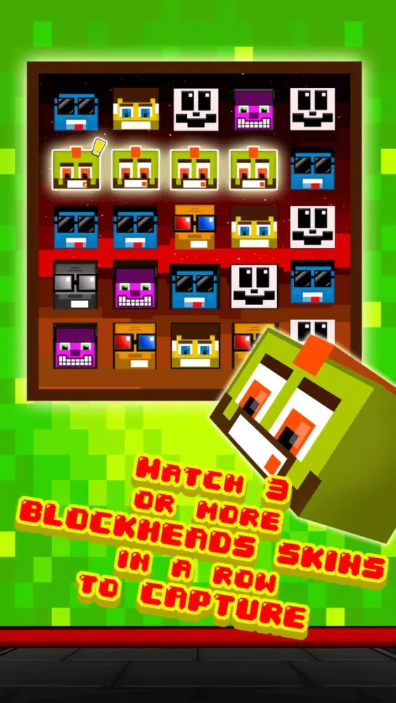 Funny Pixel Faces on Blocks Match 3 Puzzle Game 스크린샷