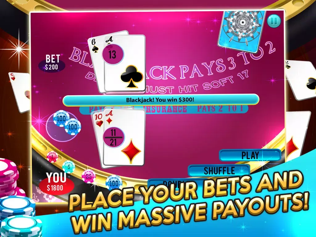 High Stakes BlackJack! Million Dollar Jackpot Practice Trainer iPad 應用截圖