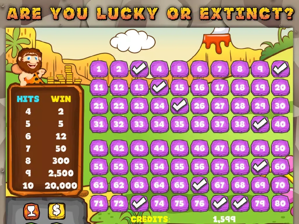ภาพหน้าจอของ Caveman Keno Casino FREE - Double Bonus Fun with Game iPad 
