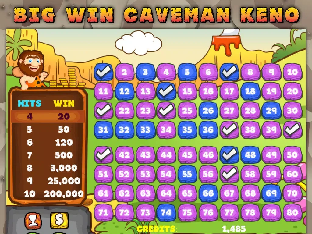 ภาพหน้าจอของ Caveman Keno Casino FREE - Double Bonus Fun with Game iPad 